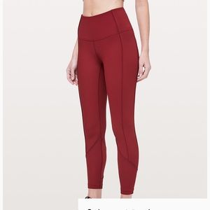 Lululemon Daily Lineup 7/8 tight dark sport red